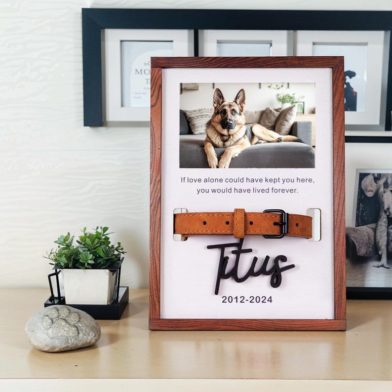 Memorial Pet Collar Sign, Dog Memorial Wood Frame With Collar Holder, Custom Dog Memorial Gifts, Pet Loss Gifts - Etsy